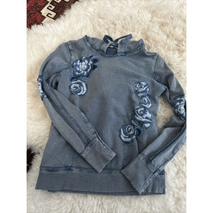 💙💙💙Lucky brand XL Child sweatshirt blue embroidered pockets hoodie